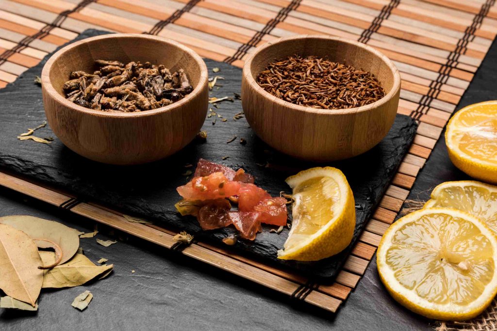 wooden bowls full with insects (1)
